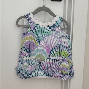 Lilly Pulitzer Kids Shell Print Top - Blue, Purple, Green